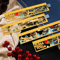 Ruler ancient wind Daquan animation multi-function universal sub-ruler measuring board straight bookmarks diy hand account drawing measurement