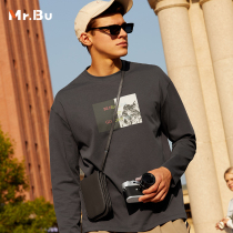 Mr Bu pure cotton long sleeve T-shirt man 2021 autumn winter new dark high street wind personality man up KT01222