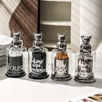 Nordic style toothpick box home personality creative dental floss toothpick holder high-value toothpick cotton swab two-in-one storage box