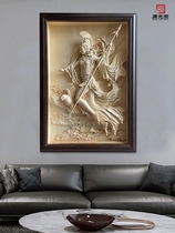 Zhou Xianrong Dongyang wood carvings by hand engraving embossed relief European and American Statue characters Decorative Background Wall Hanging Painting Linden Wood