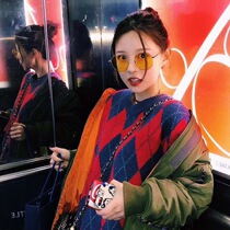 Korean version of ins same sunglasses female retro color film round Big Frame red sun glasses female seaside holiday sunglasses tide tide