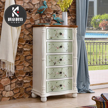 Five-way cabinet cabinet storage side cabinet living room painted American drawer cabinet decoration cabinet solid wood storage cabinet