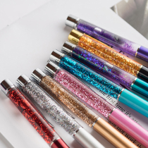 Shining oil quicksand ballpoint pen girl heart gift stationery metal pen ball pen student office signature pen 1 0mm black crystal boxed logo customization