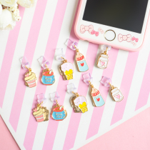 Cute bottle Apple iphone8 data plug Huawei Android Micro charging port OPPO cartoon dust plug VI