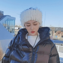 Rabbit hair band hat children wide autumn and winter warm Japanese headdress headgear Net red hair hoop wool wool wild fur tide