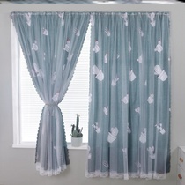 Curtain free hole installation velcro 2020 new bedroom girl paste semi-shading cloth simple self-adhesive yarn curtain