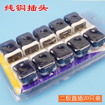 10pcs 2-pin two-pole 3-hole plug 10A two-pin plug Wire two-pin two-pole single-phase plug Two-item plug