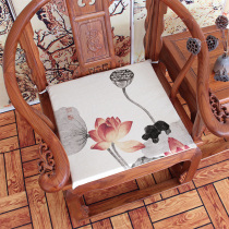 Ink Lotus new Chinese cushion retro mahogany sofa chair cushion dining chair cushion padded sponge cushion customized