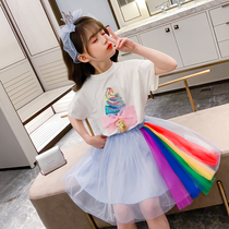 Girl Half Body Dress Children Suit Plexor Skirt Short Skirt Fluffy Summer Mesh Yarn Dance Little Girl 2022 new