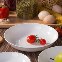 Pure White creative bone china plate set tableware round soup plate ceramic dish home deep dish plate plate dish