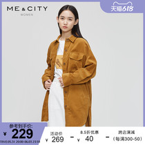 MECITY womens clothing winter in long style pure color retro profile light core suede windy jacket jacket 534788