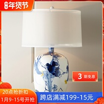 Post-modern hand-painted ceramic table lamp luxury retro living room classical bedroom creative model house Villa decoration table lamp