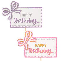 Beautiful Bow happy birthday Bow Cake Decoration Plug-in happy birthday Square Small Insert