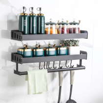 Kitchen rack wall-mounted non-perforated multifunctional household spice bottle condiment sauce ingredients storage wall