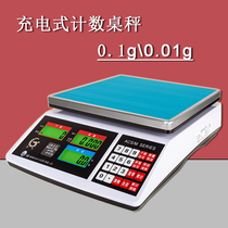 Guanlong rechargeable electronic counting table scale 0 1g 0 01g point scale desktop industrial upper and lower limit alarm