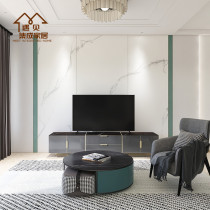 Bamboo and wood fiber integrated wallboard Imitation marble TV background wall wainscoting Whole house decoration Waterproof and moisture-proof gusset