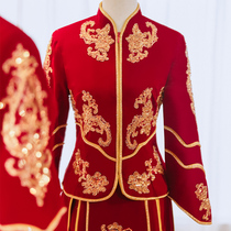 Velvet Xiuhe clothing bride 2021 new Chinese wedding dress summer atmosphere high-end show kimono thin wo clothing