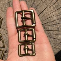  Syringe buckle Drum buckle Bronze adjustment buckle Japanese word drum buckle Inner diameter 20-25mm American retro pure brass