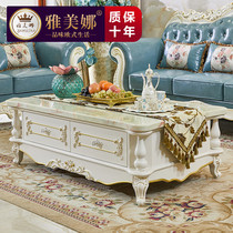  Sofa coffee table combination Marble dining table dual-use small apartment TV cabinet Simple living room small coffee table table American