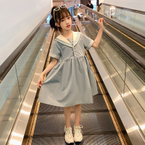 Korean girls summer dress children skirt foreign style Net red 2021 new medium and large childrens clothing cotton princess dress