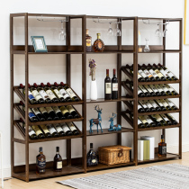 Wine rack rack wine cabinet Bar light luxury simple modern white wine wine wine solid wood shelf floor home