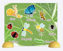 Spot 3D-JP childrens plastic puzzle English learning group Insect guide 20 large pieces with bracket