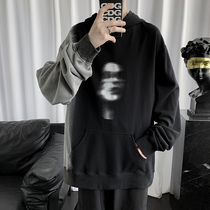 Tie-dyed printed hooded sweater mens Spring and Autumn Tide brand high street hip-hop loose coat ins Korean version of Ruffian handsome top