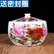 Peppers Oil Tank Ceramics Large Number Restaurant Covered view town kitchen Kitchen Home Storage Canned Pig Oil Jars High Temperature Resistant