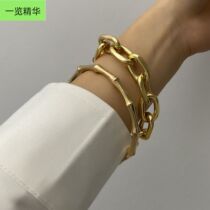 Set of multi-layer bracelet with feminine bamboo chain