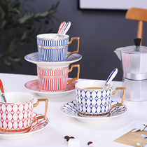 KM Ceramic coffee cup European luxury cup saucer set Nordic small exquisite modern ins Wind light luxury couple Cup