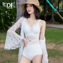 DK Swimsuit Women Conjoined 2022 New Sexy Hollowed-out Hood Two Sets of Slim Veil spa Pure Breeze Swimsuit