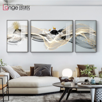 Nordic living room decorative painting light luxury atmospheric lines elk sofa background wall painting modern simple triple wall painting