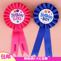 1 Childrens birthday decoration dress up baby birthday party supplies boy girl birthday badge