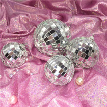 Net red happy birthday cake decoration girl heart reflection mirror ball decoration silver ball cake decoration decoration