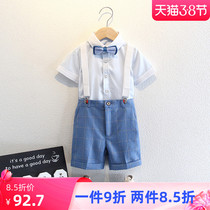Children Suits Suit Boy Baby Birthday Gown Three Sets Korean Version Foreign Air Boy Little West Suit Handsome