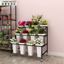 Flower tube flower stand Florist special ladder display stand display case Vintage flower barrel multi-layer removable large flower