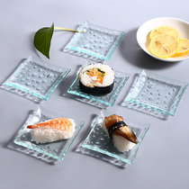 Glass plate rectangular transparent plate European style simple home Commercial Hotel restaurant fruit plate dessert sushi plate