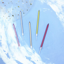 Birthday cake decoration color electroplating candle high-end creative romantic high-end long rod pencil baking modeling ins
