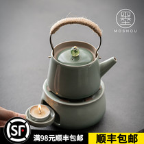 Moshou Japanese soot warm tea stove teapot candle tea stove flower tea warm tea small warm tea set