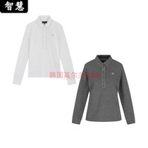 South Korea ST ANDREWS GOLF SUIT JACKET 21 AUTUMN LADY GOLF TURN COLLAR HALF BUTTON LONG SLEEVE T-SHIRT