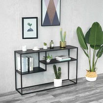 Nordic light and luxurious iron art Xuanguan Shelf relying on wall narrow separator Bookshelf Industrial wind Living room on floor containing Xuanguan Terri
