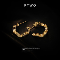 European and American fan fashion temperament new kgold color small fragrant wind earrings earrings female simple light luxury ins Net Red cold wind