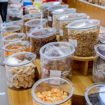 Supermarket bulk snacks sealed cans Bulk transparent plastic food display boxes Boxes Whole grains moisture-proof sealed barrels