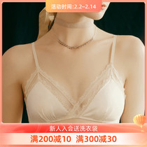 BOTHYOUNG ultra-thin French steel-free lap underwear female big breast display small triangle cup summer lace bra