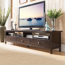 Umwood furniture pure solid wood TV cabinet 1 8 meters Oak Three-draw TV cabinet 1 6 meters American simple furniture q