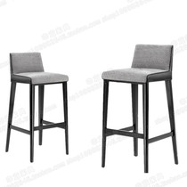 Nordic solid wood bar chair modern simple light luxury fashion high stool home front desk back chair high bar chair
