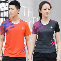 Quick-drying half-sleeve badminton suit top mens and womens sports short net ping-pong gas volleyball running training clothes customization