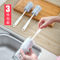Long handle cup wash cup artifacts household cleaning glass sponge brush cup to tea-stained bottle brush