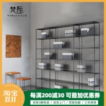 Modern minimalist wrought iron bookshelf office rack living room multi-layer Nordic floor-to-ceiling bookcase storage display rack
