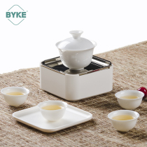 Encyclopedia Outdoor Travel Tea Set Portable Kung Fu Tea Set White Porcelain Home Mini Cover Bowl Tea Tea Tea Tea small tea cup
